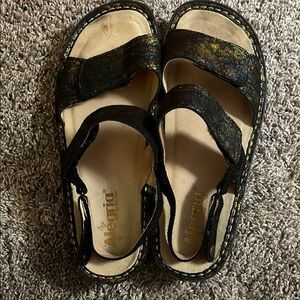 Alegria Black Sandals Open-Toe Slingback Comfort